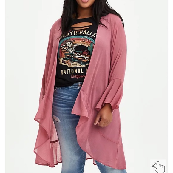 torrid Jackets & Blazers - NWT Torrid Kimono - Crinkle Chiffon Rose Size 3